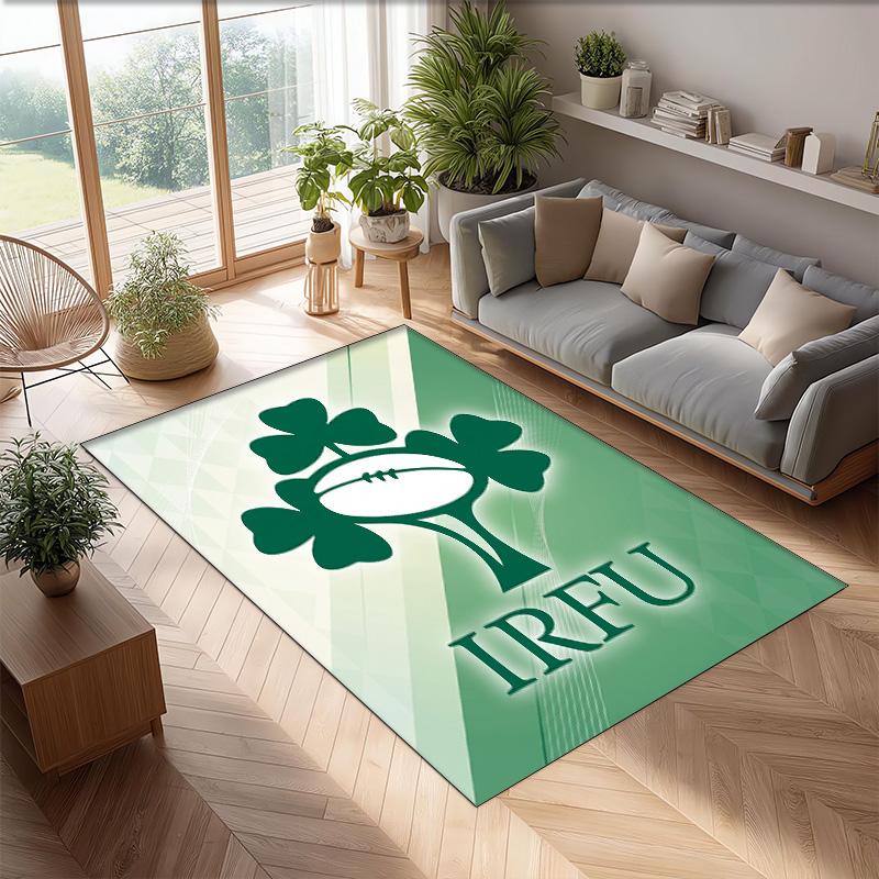 Ireland Rugby Crystal Velvet Carpet Soft Anti?Slip Floor Mat Comfortable Home Living Room Bedroom Decor Rug