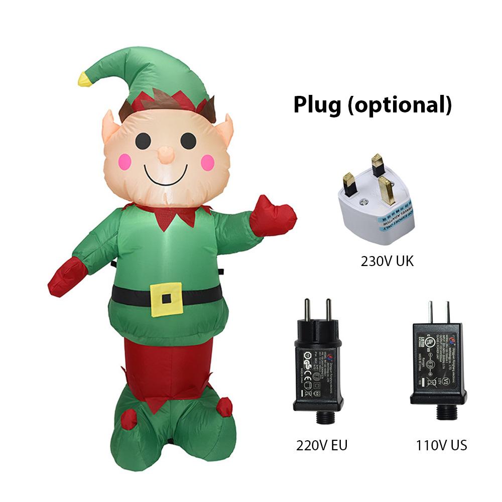 Christmas Inflatables Outdoor Decorations Elf 5FT Built-in LED Lights and Air Blower Blow Up