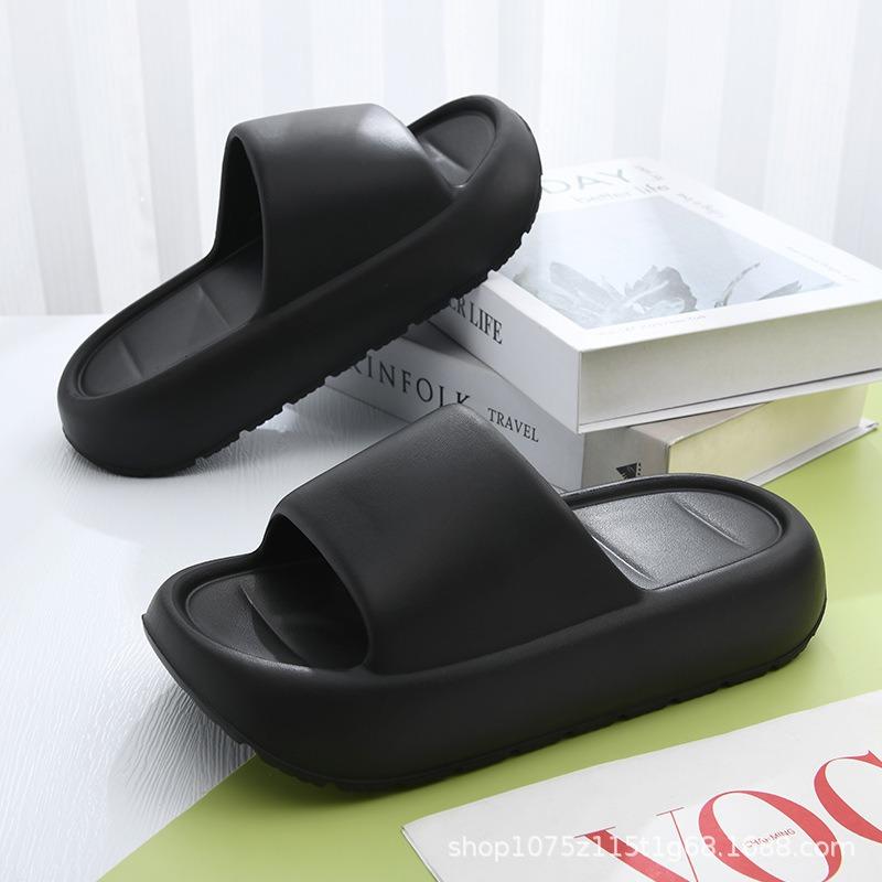 

Летние новые женские однотонные шлепанцы на толстой подошве, нескользящие, износостойкие, модные, простые, для улицы, пляжа 39-40 чёрный