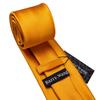 Barry.Wang Mens Tie Set Jacquard Orange Silk Necktie Pocket Square Cufflinks Set