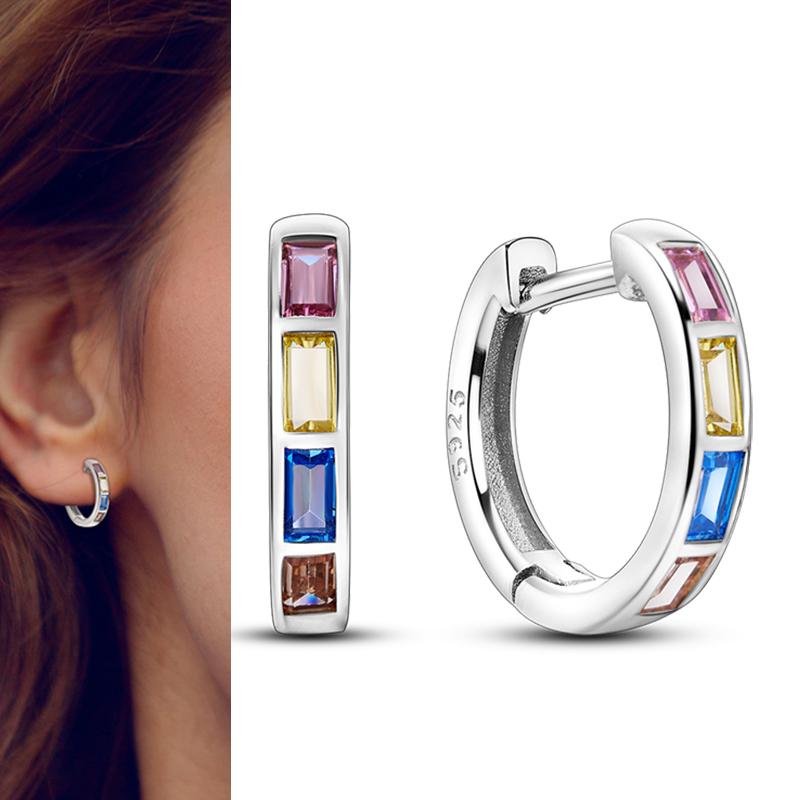 Stars Moon Sun Stud Earrings 925 Silver Hoop Earring Zircon For Women Making Jewelry Gift For Girl Women