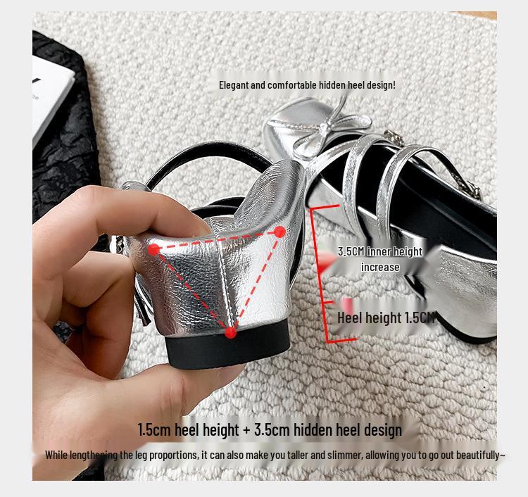 Height-Boosting Retro Square-Toe Mary Jane Ballet Flats - Women's Low-Cut One-Strap Shoes 2025