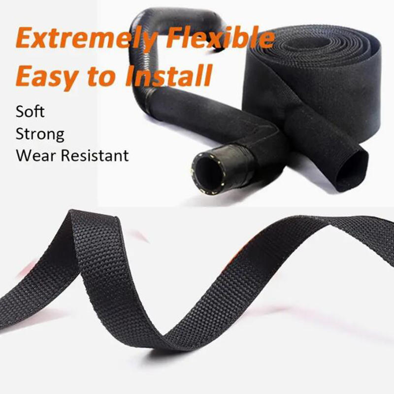 Wear-Resistant Cord Protector Wire Harness Shrinkable Braided Cable Management Sleeve Anti-Slip Protective Wrap
