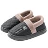 2025 New PU Leather Waterproof Non-Slip Cotton Slippers for Men and Women - Indoor Warm Autumn/Winter Footwear