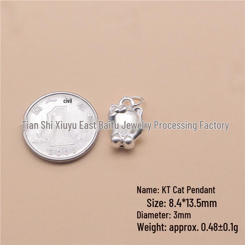 999 Sterling Silver DIY Sanrio Character Spacer Beads: KT Cat, Kuromi, My Melody, Strawberry Bear, StellaLou