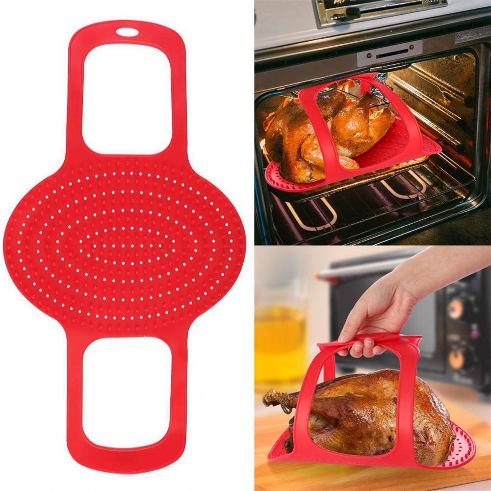 Cooking Transfer Tool Silicone Air Fryer Liner Turkey Sling Lifter
