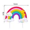 Double Layer Rainbow Balloon Cake Topper: Colorful Happy Birthday Decoration