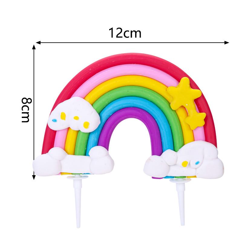 Double Layer Rainbow Balloon Cake Topper: Colorful Happy Birthday Decoration