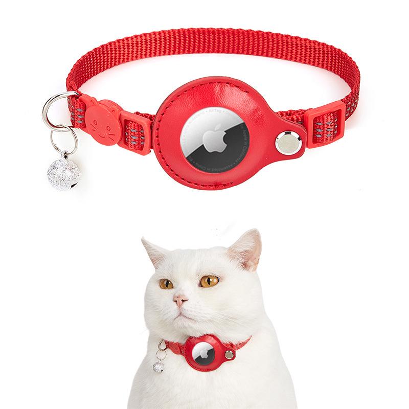 Reflective Cat Collar with Airtag Holder and Bell - Anti-Lost Tracker for Cats