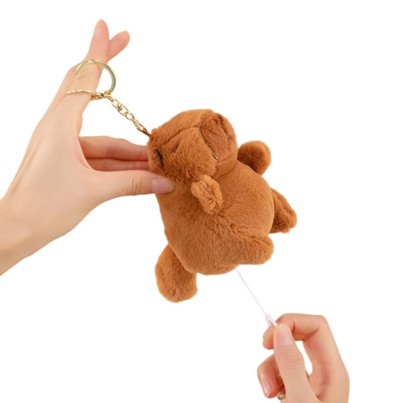Modieuze en elegante sleutelhanger met capibara-print, een schattige en stevige pluche hanger voor tassen en sleutels.