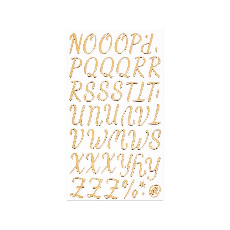 1/3 Sheets 3D Gold Letter Number Stickers Letters Stickers Self Adhesive Stickers For DIY Crafts Scrapbooking Decorative Decal