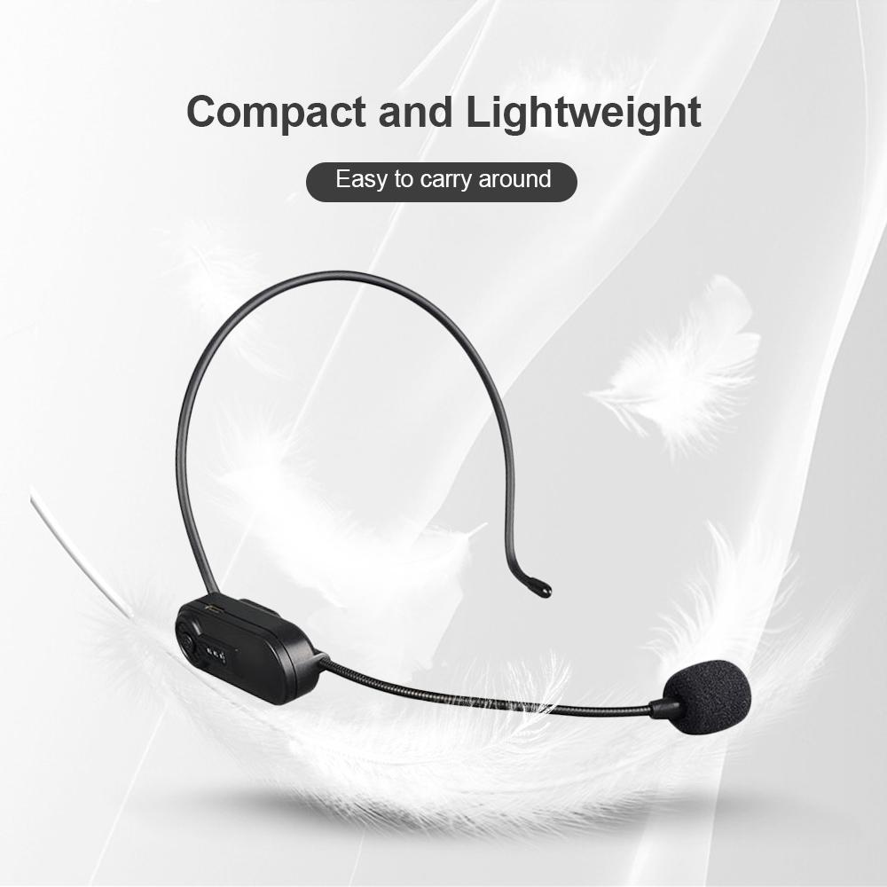 UHF Wireless Microphone Headset Mic System 50M Effective Transmission Built-in Battery 3.5mm TRRS