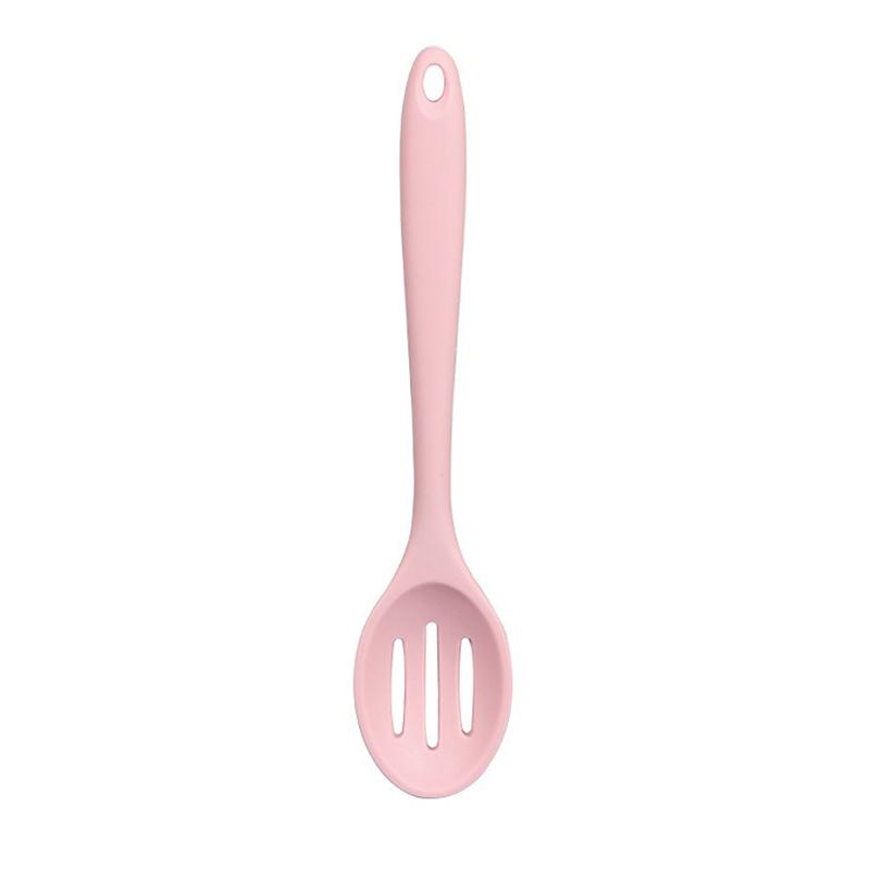 Solid Color Silicone Spoon Heat Resistant Non-stick Rice Spoons Kitchen Utensil Slotted Spoon Cooking Kitchen Tool Tableware