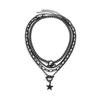 Multilayer Pendant Necklace Set Gothic Dark Hot Cool Neckchain Set New 4 Layer Necklaces  Women