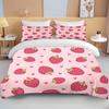 Sweet Strawberry Print Bedding Set Duvet Cover 1 Duvet Cover 2 Pillowcases Adult And Kids Bedding Set Luxury Queen Bedding Set