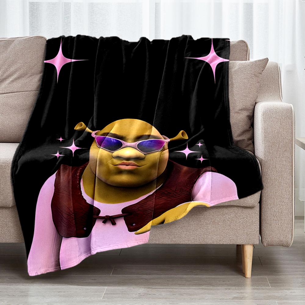 Coperta Stampata a Tema Shrek - Perfetta per Divano, Letto, Viaggio e Uso all'Aperto | Lavabile in Lavatrice, Accogliente e Durevole.
