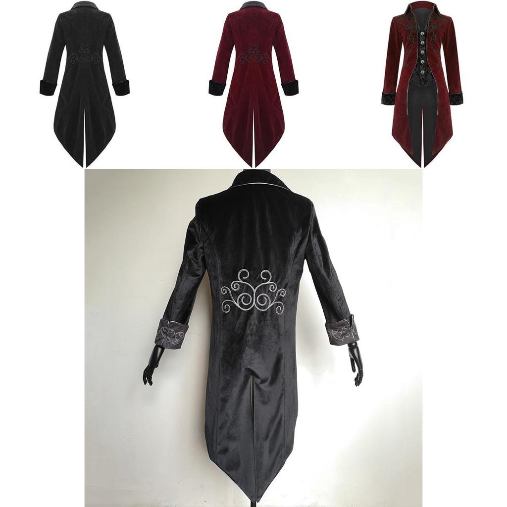 Vintage Herren Frackjacke in elegantem Schwarz für Gothic Steampunk Kostümpartys