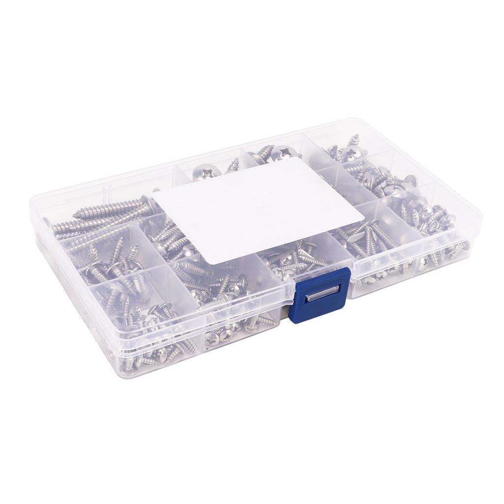 255PCS Self Tapping Cross Truss Head Screws 304 Stainless Steel Sheet Metal Screws M3 M4 M5 M6