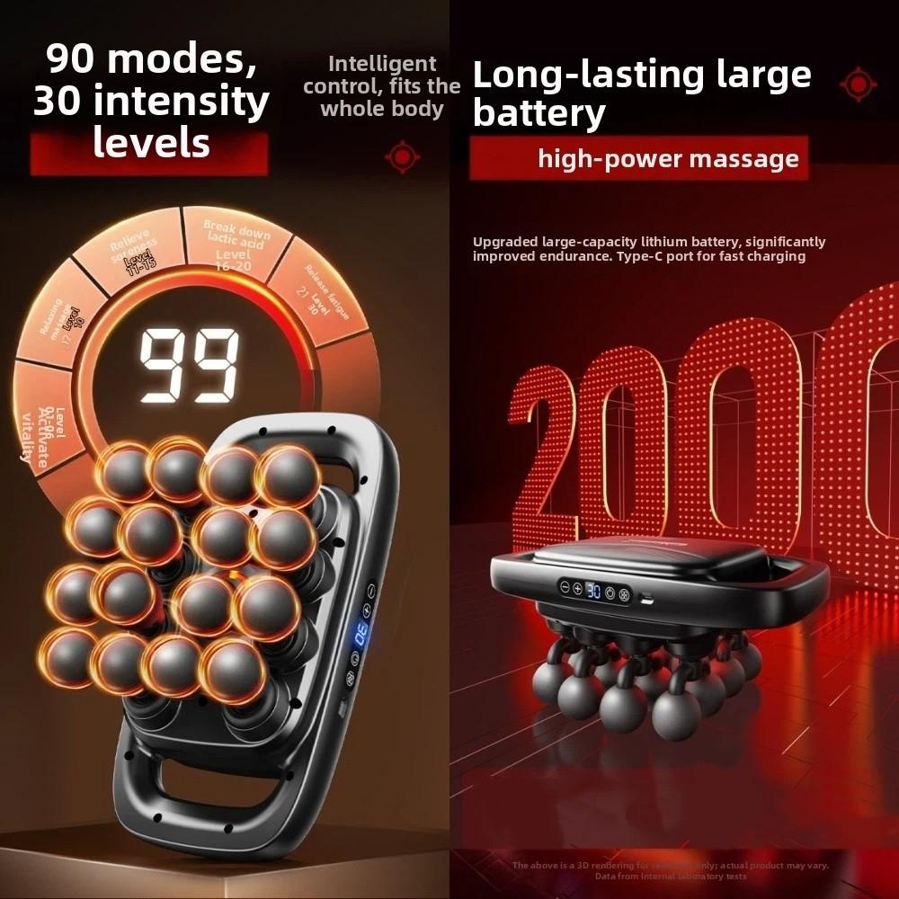 8/16/22-Head Fascia Massager High-Frequency Vibration Handheld Muscle Massage Machine Full Body