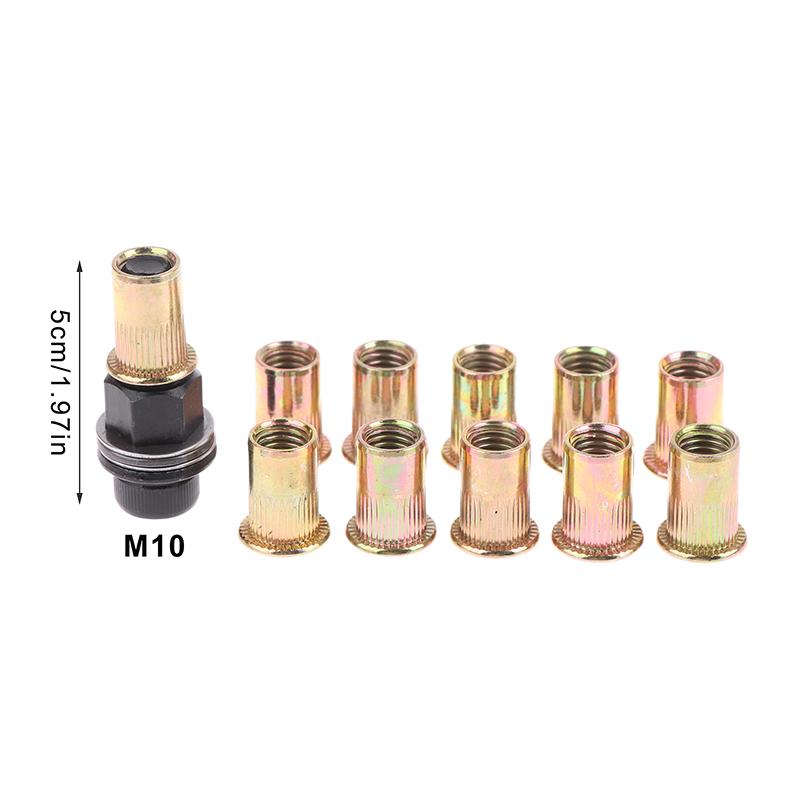 11Pcs/set Carbon Steel M3 M4 M5 M6 M8 M10 M12 Hand Manual Riveter Nut Adapter Tool For Home Renovations And Auto Repair