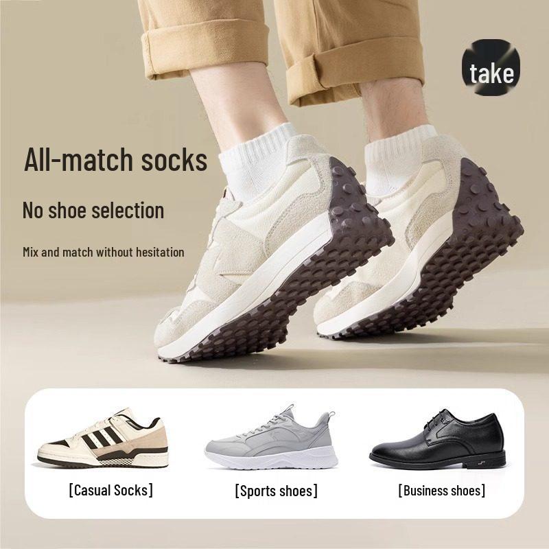 Men's Pure Cotton Sports Socks: Sweat-Absorbent, Breathable, Antibacterial, Comfortable, Anti-Pilling, Low-Cut. Ideal for Running, Spring & Summer.