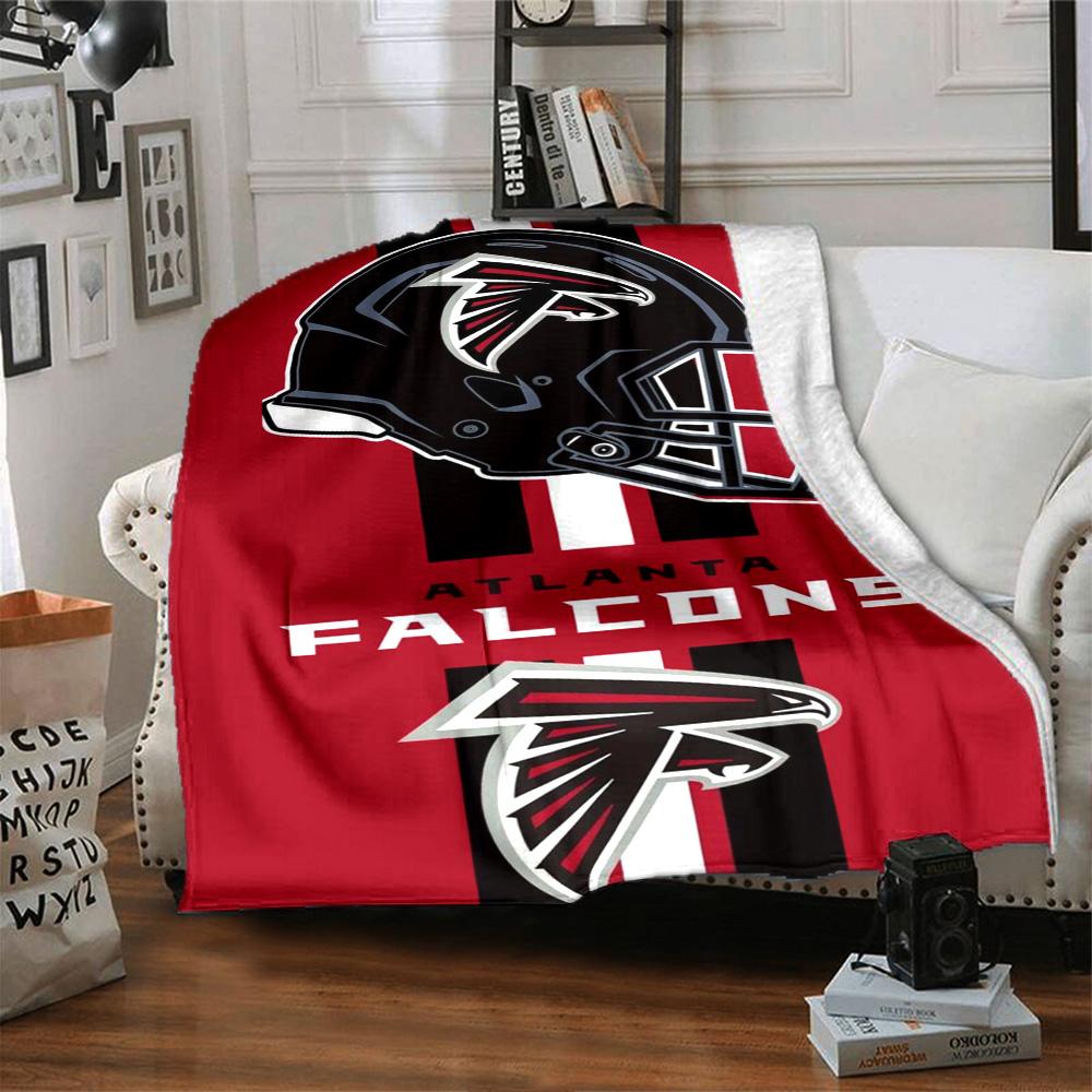 Falcons Logo Print Flannel Blanket High Quality Warm Comfortable Cover for All Seasons Perfect for Gifts Home Decor