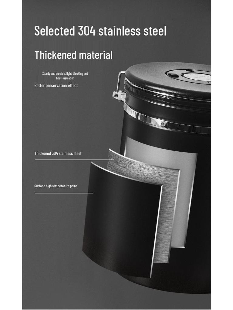 304 Stainless Steel Airtight Pet Food Canister with Exhaust Valve and Breathable Seal, 2.8L