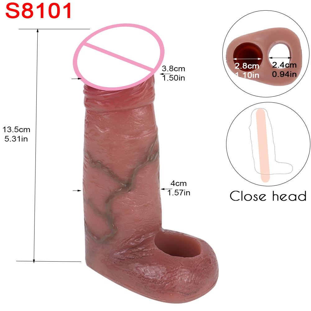 SXXY Adult Reusable Silicone Dick Sleeve Sex Toys Cock Sheath Penis Extender For Men Delay Ejaculation Cock ring Sex Shop Condom