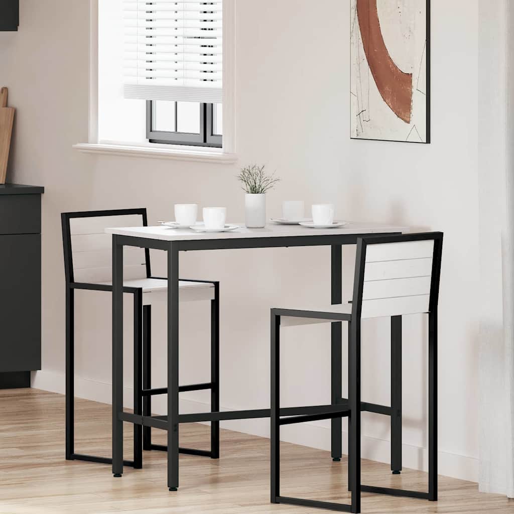 White Table 100 x 50 x 91 cm Engineered Wood and Steel