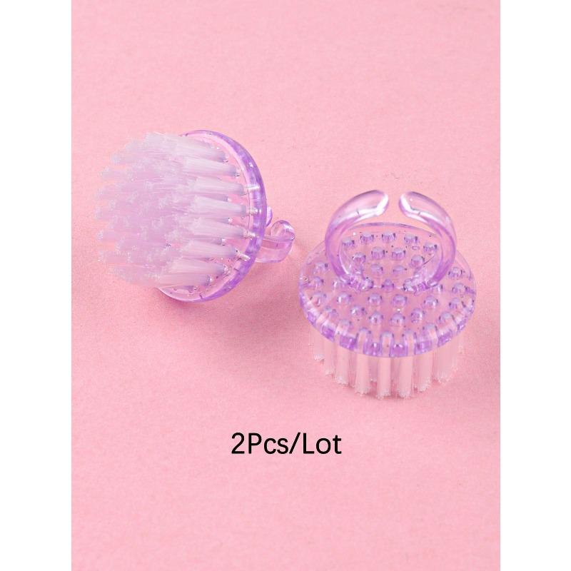 

2 шт. Кисть для ногтей, Многофункциональная кисть для ухода за ногтями, Очистки ногтей, Удаления пыли с ногтей и грязи фиолетовый