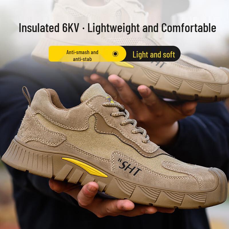 Xueyiwang Men s Steel Toe Puncture-Proof Work Safety Shoes 37