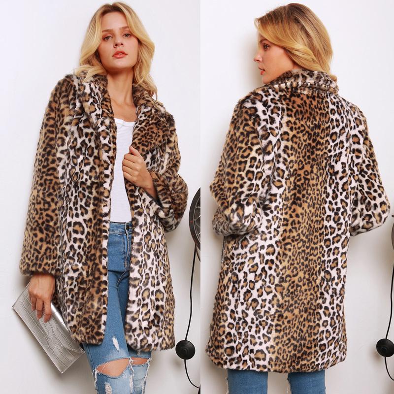 leopard print collar coat