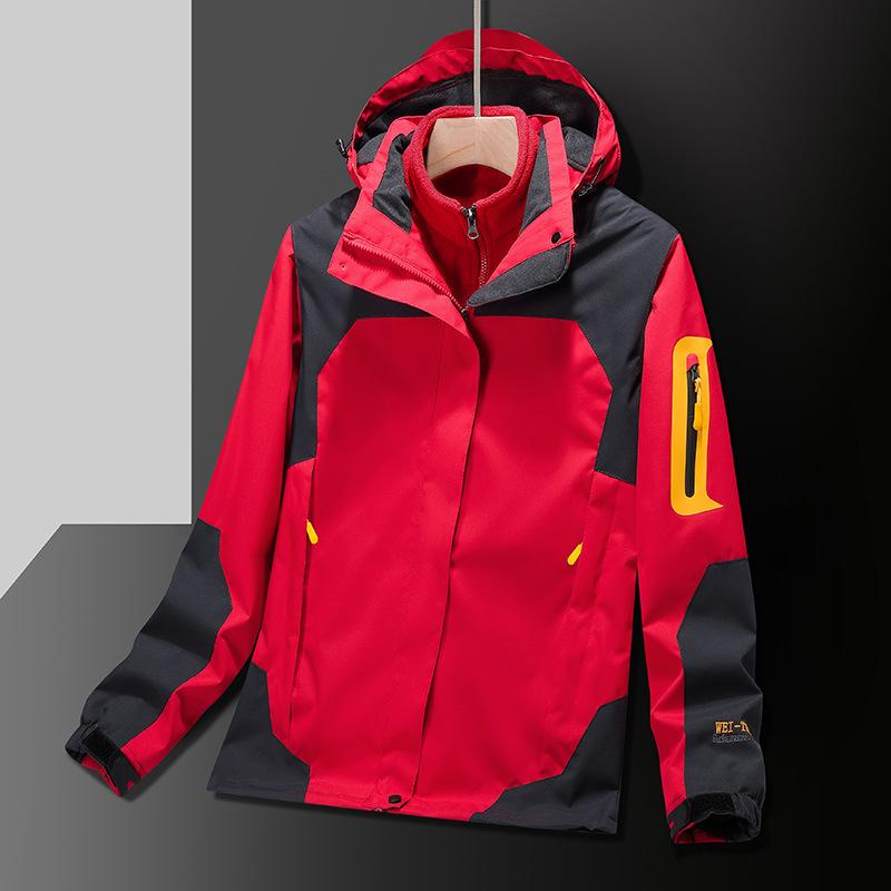 Giacca Shell Autunno Inverno Giacca Cappotto da Uomo Ampio Outdoor Casual Antivento Tre in Uno