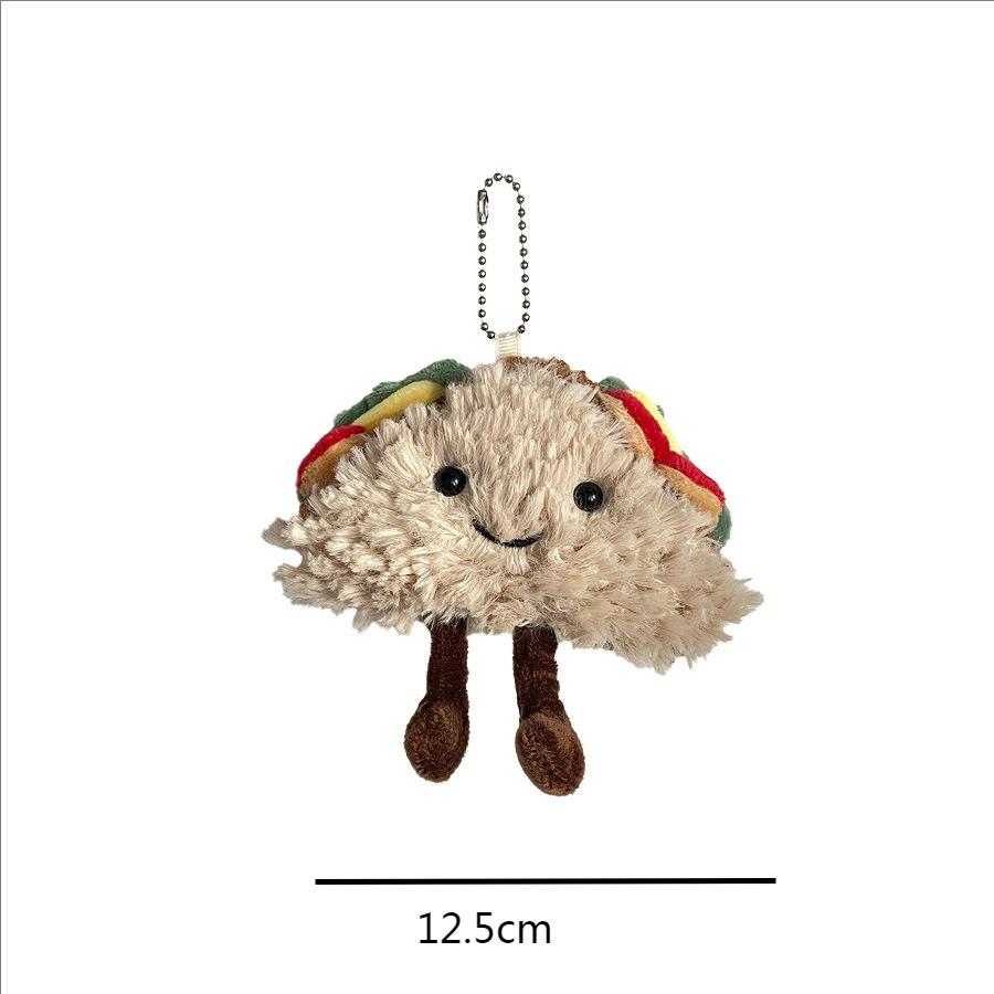 

Creative Plush Stuffed Sandwich Taco Plush Doll Animation Pendant Key Chain Backpack Car Bag Key Ring Plush Hanging Decoration Girl