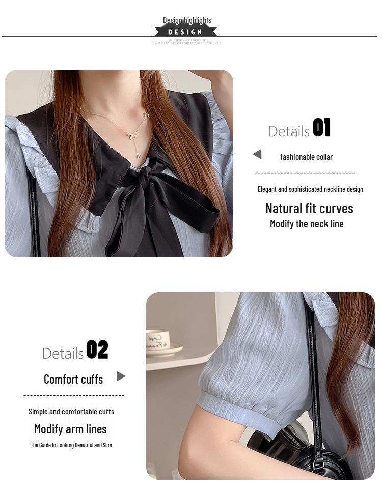 2026 Summer College-Style Maternity Dress with Doll Collar – Slimming, Flaw-Concealing, and Mid-Length Design