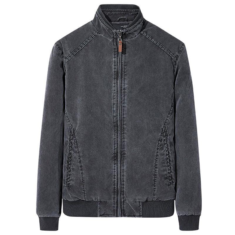 

Мужская повседневная куртка свободного покроя с эффектом ретро, облегающий топ с воротником-стойкой, мужская одежда в стиле ретро 6XL