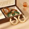 French Vintage Style Stainless Steel Hoop Earrings, Resin Earrings for Women, Elegant High-end Ear Jewelry, Niche Design