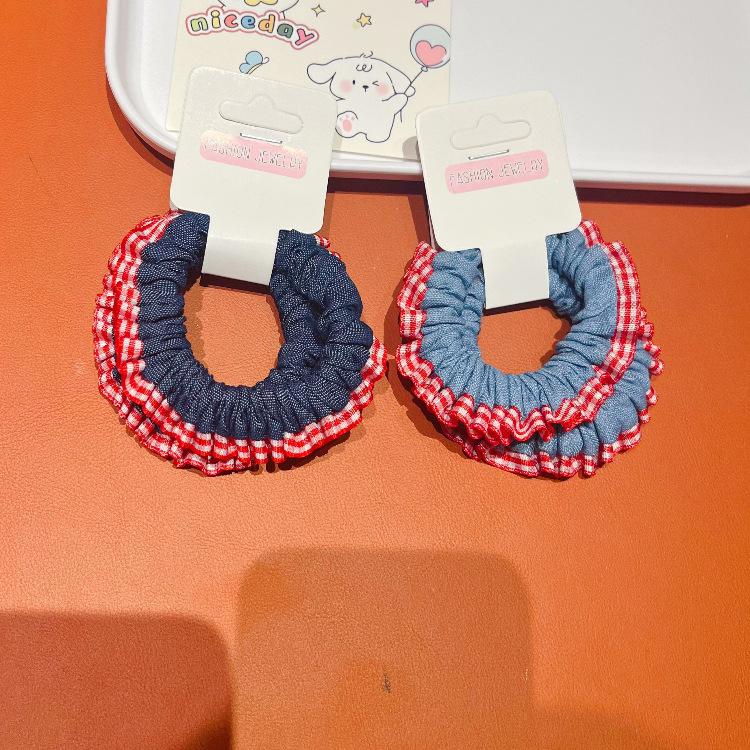 The New Sweet Lace Denim Hair Ring Fashion All-match Girl Hair Rope High-value All-match Ponytail Hair Accessories