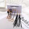 4 Pairs Women Fashion Irregular Fringed Earrings Set