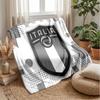 Italy Football Printed Flannel Blanket Skin Friendly Warm Decorative Throw for Indoor Couch Bed Daily Use