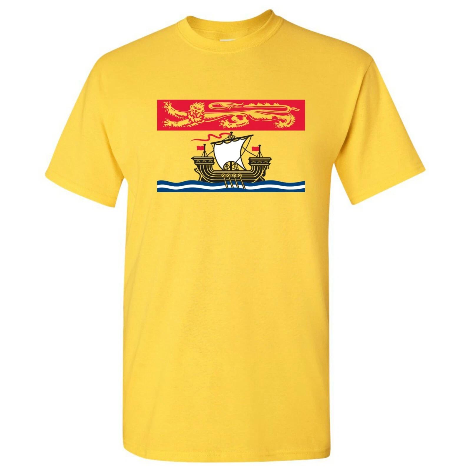 

New Brunswick Flag - Canadian Pride Cotton Short Sleeve T-Shirt - Daisy 4XL