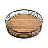 Natural Wood Round Rotating Tray Healthy Kitchen Storage for Decoration Plant Safe Use