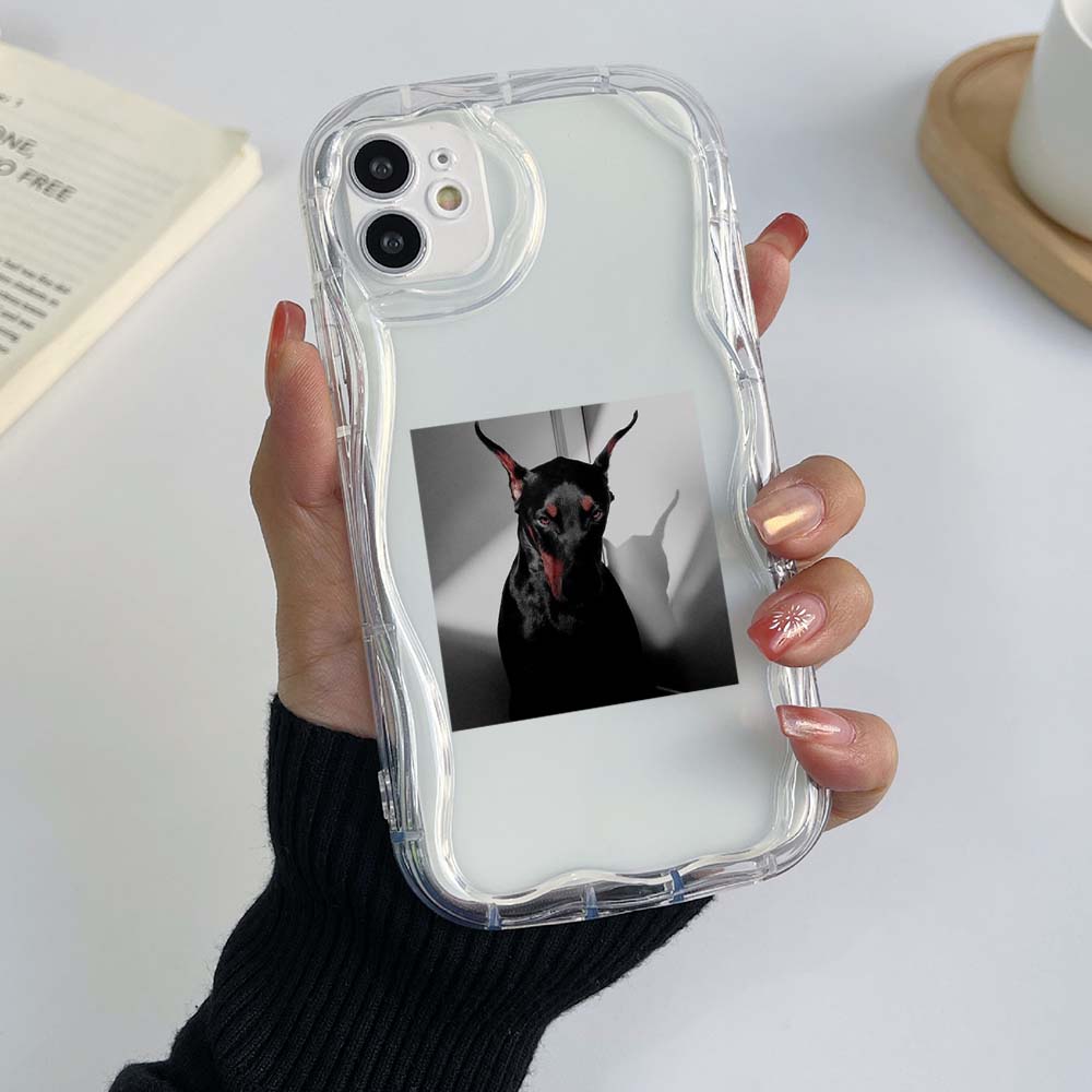 Samsung Galaxy A25 for iPhone 15 Xiaomi Poco X6 Redmi 12c Huawei Honor 90 Phone Cases NY6 Cute Doberman Pinscher Art Exclusive Cream Pattern Soft Case