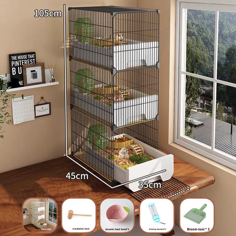 Large Hamster Cage with Easy-Clean Drawers Luxury Villa Habitat Spacious Rodent Enclosure Landscape Design Dedicated Pet Home