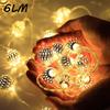 Iron Moroccan Ball Light String Ramadan Atmosphere Decoration LED Light String Cabinet Courtyard Decoration Hollow Ball