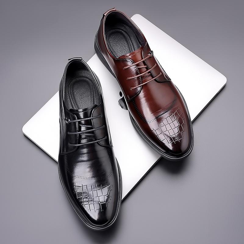 Fashion Men Wedding Party Shoes Lace Up Oxford Dress Shoes Men Cow Leather Suit Shoes Footwear Wedding Formal Italian Shoes Men