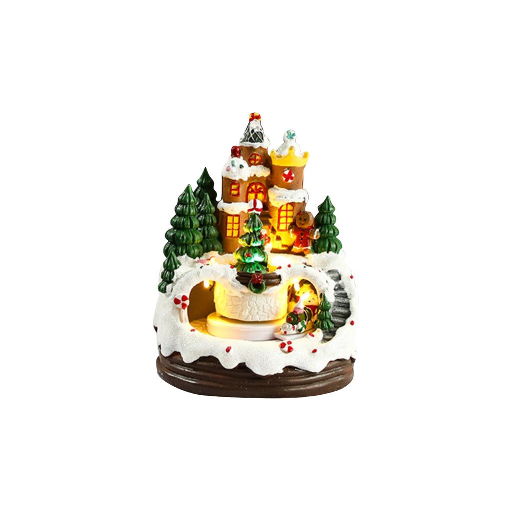 Glowing Gingerbread House With Lights - Animated Christmas Decoration For Indoor Festive Display