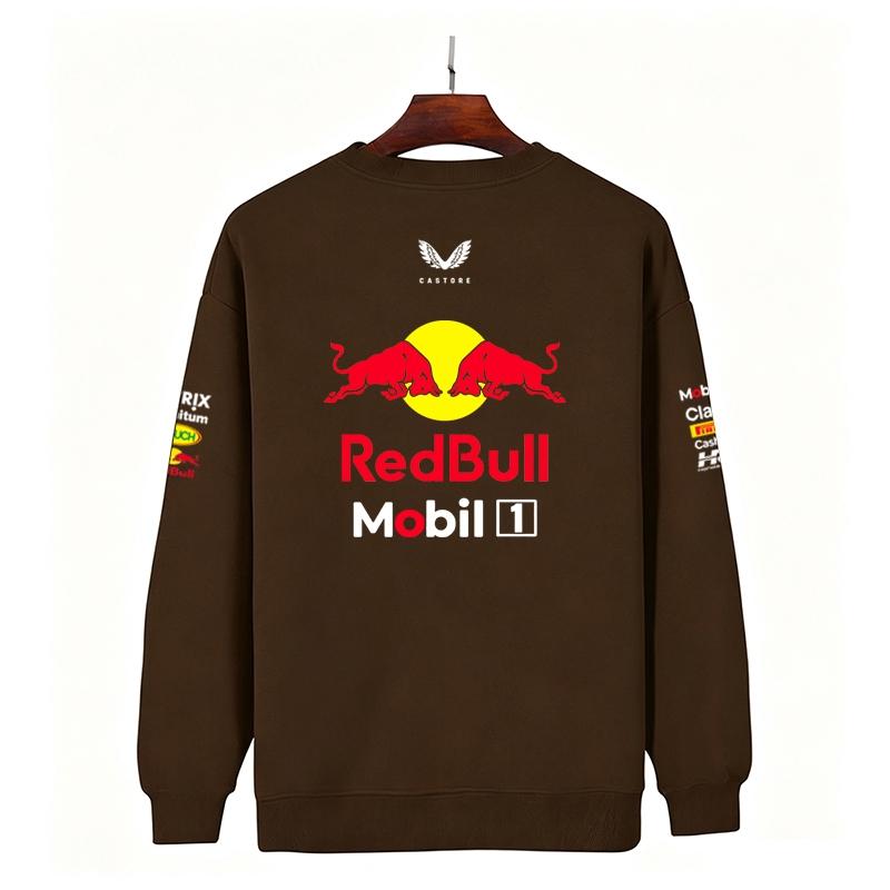 Men Women Thicken Autumn and Winter F1 Red Bull Racing Print Crewneck Sweatshirt Casual Loose Long Sleeve Pullover Sport Streetwear
