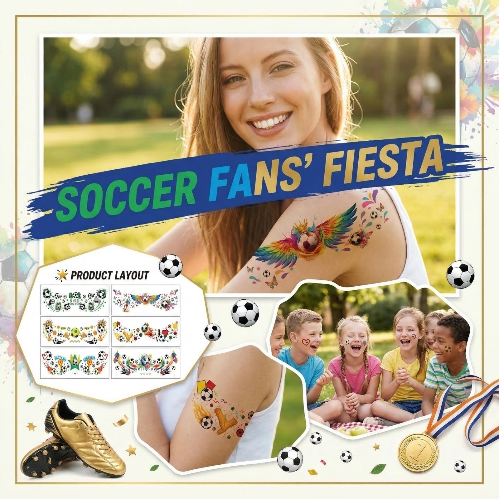 

6 Cartoon Football Series Stickers one size