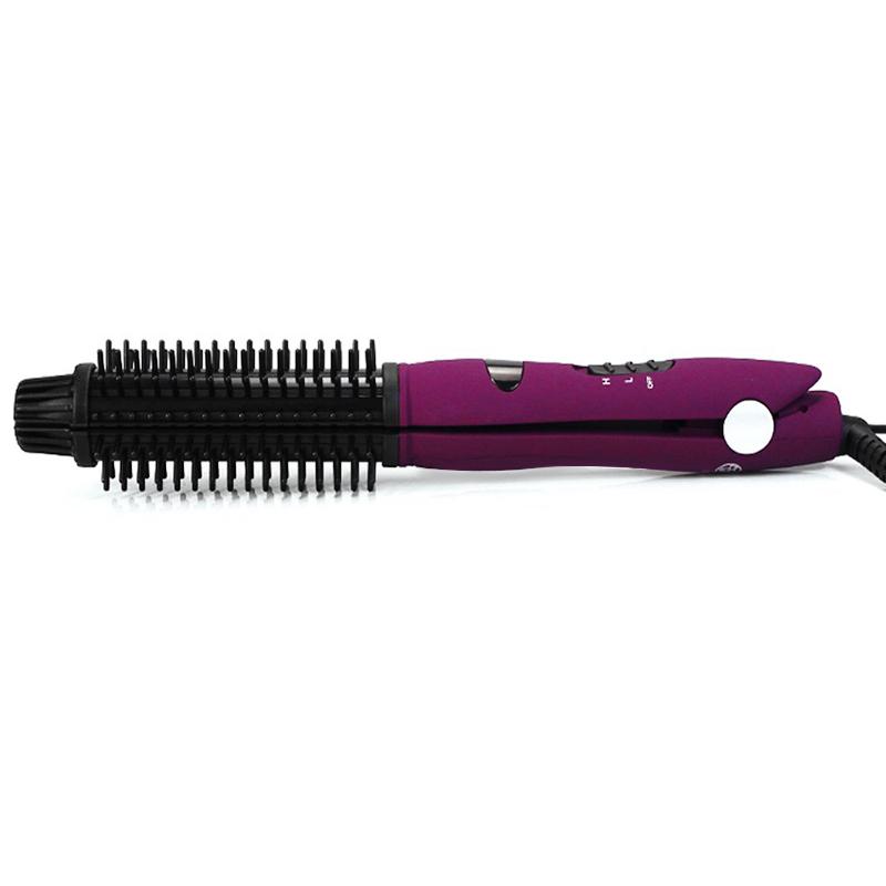 Electric Flat Iron With Comb Hair Iron Comb Ceramic Hair Straightener And Curler 2 In 1
